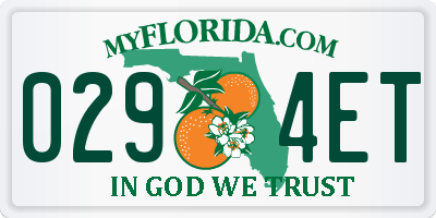 FL license plate 0294ET