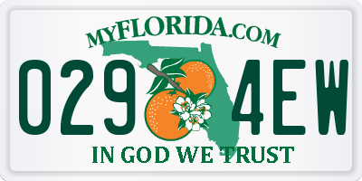 FL license plate 0294EW