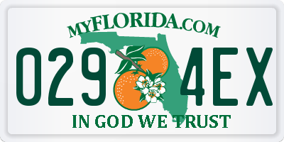 FL license plate 0294EX