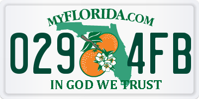 FL license plate 0294FB