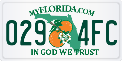 FL license plate 0294FC