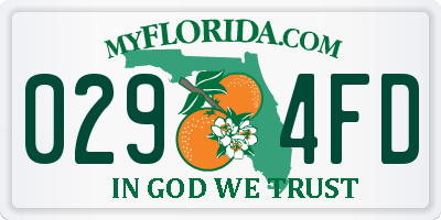 FL license plate 0294FD