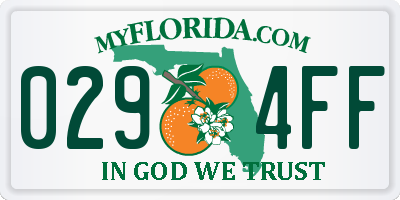 FL license plate 0294FF