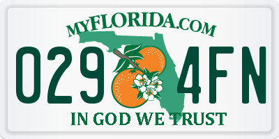 FL license plate 0294FN