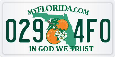 FL license plate 0294FO