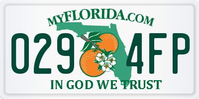 FL license plate 0294FP