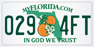 FL license plate 0294FT