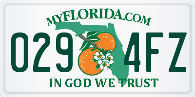 FL license plate 0294FZ