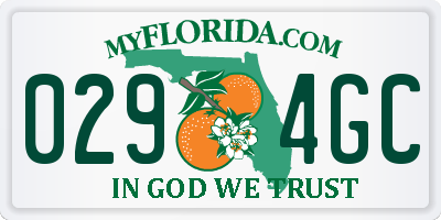 FL license plate 0294GC