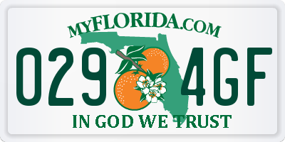 FL license plate 0294GF