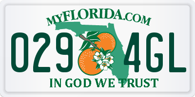 FL license plate 0294GL