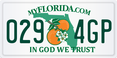 FL license plate 0294GP