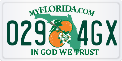 FL license plate 0294GX