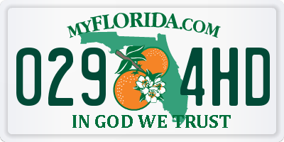 FL license plate 0294HD