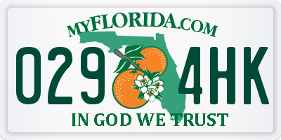 FL license plate 0294HK