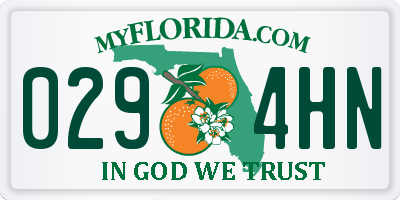 FL license plate 0294HN