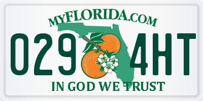 FL license plate 0294HT