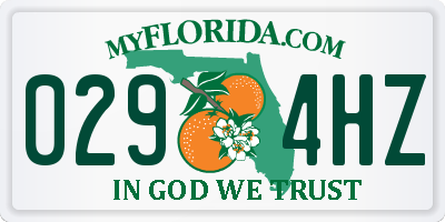 FL license plate 0294HZ