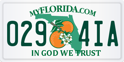 FL license plate 0294IA
