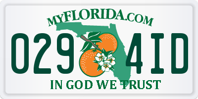 FL license plate 0294ID