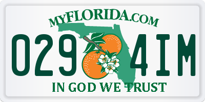 FL license plate 0294IM