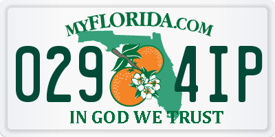 FL license plate 0294IP