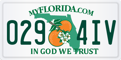 FL license plate 0294IV