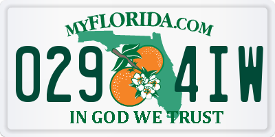 FL license plate 0294IW