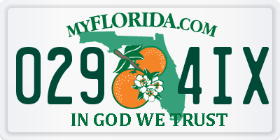 FL license plate 0294IX