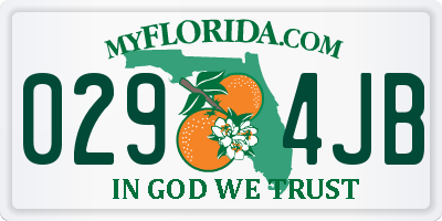 FL license plate 0294JB