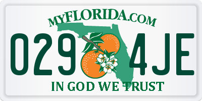 FL license plate 0294JE