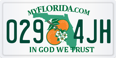 FL license plate 0294JH