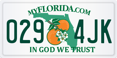 FL license plate 0294JK