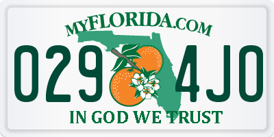 FL license plate 0294JO
