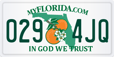 FL license plate 0294JQ