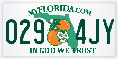 FL license plate 0294JY