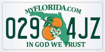 FL license plate 0294JZ