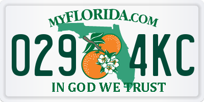 FL license plate 0294KC