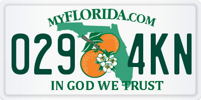 FL license plate 0294KN