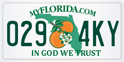 FL license plate 0294KY