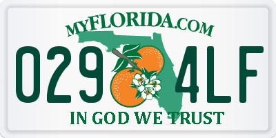 FL license plate 0294LF