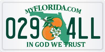FL license plate 0294LL
