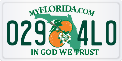 FL license plate 0294LO