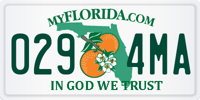 FL license plate 0294MA