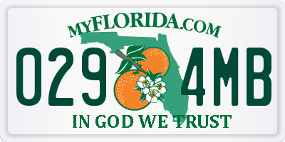 FL license plate 0294MB