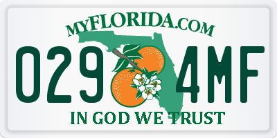 FL license plate 0294MF