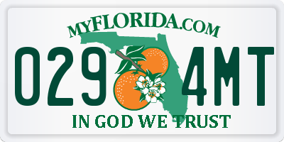 FL license plate 0294MT