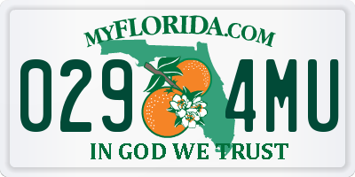 FL license plate 0294MU