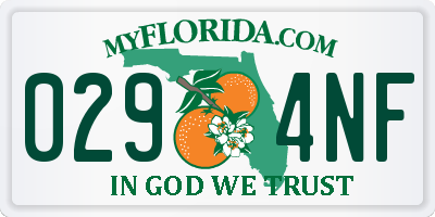 FL license plate 0294NF