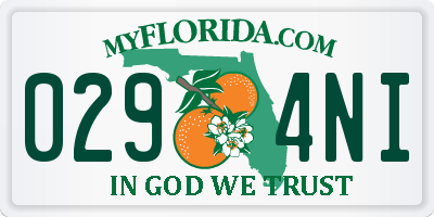 FL license plate 0294NI